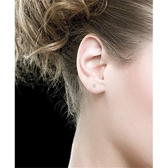 Sterling Silver Stud Earrings Set Tiny Ball CZ Pearl Cartilage Tragus Jewelry - Picture 6 of 7